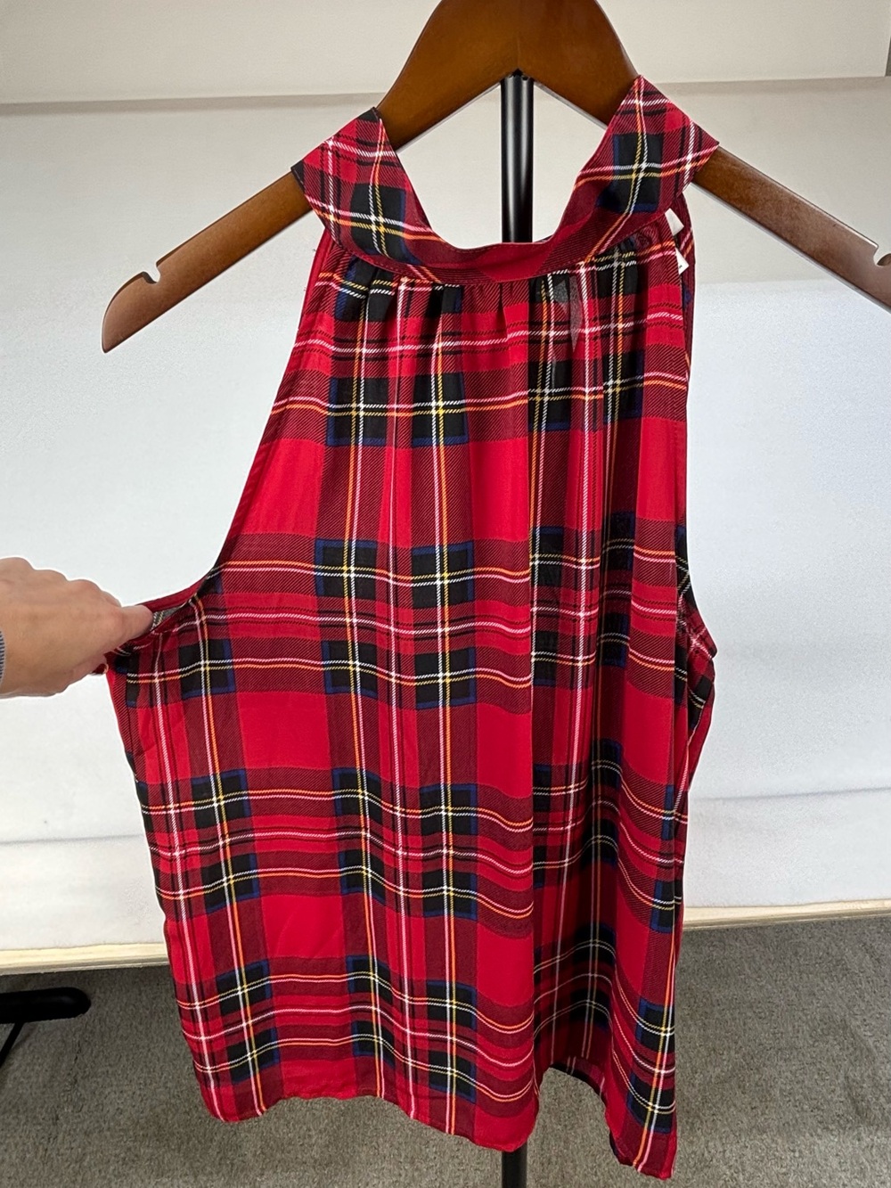 J. Crew Red Plaid Halter Camisole
